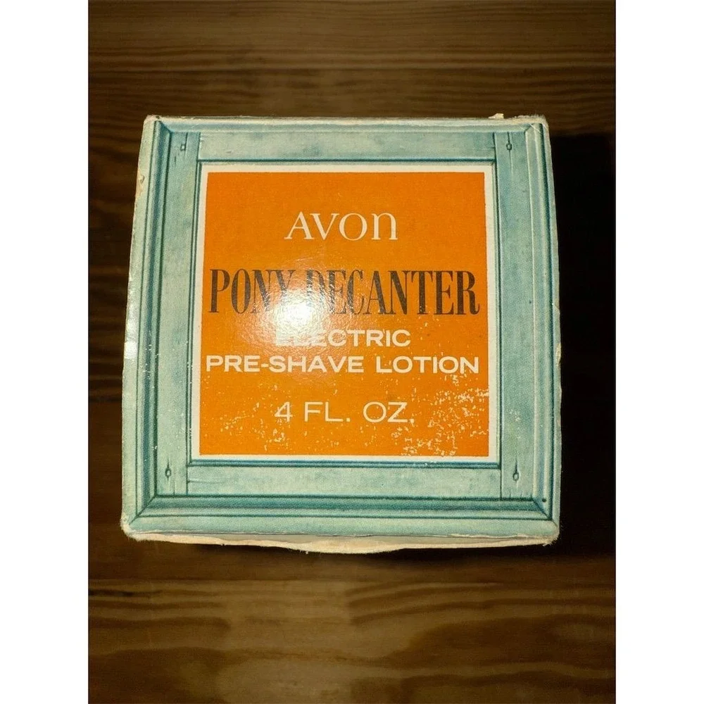 Vintage Avon Pony Decanter‎ Electric Pre-Shave Lotion 4 fl. oz. NIB collectible